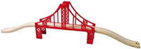 OrgMemory wooden train track bridge supports in natural beech wood with straight tracks - view 15