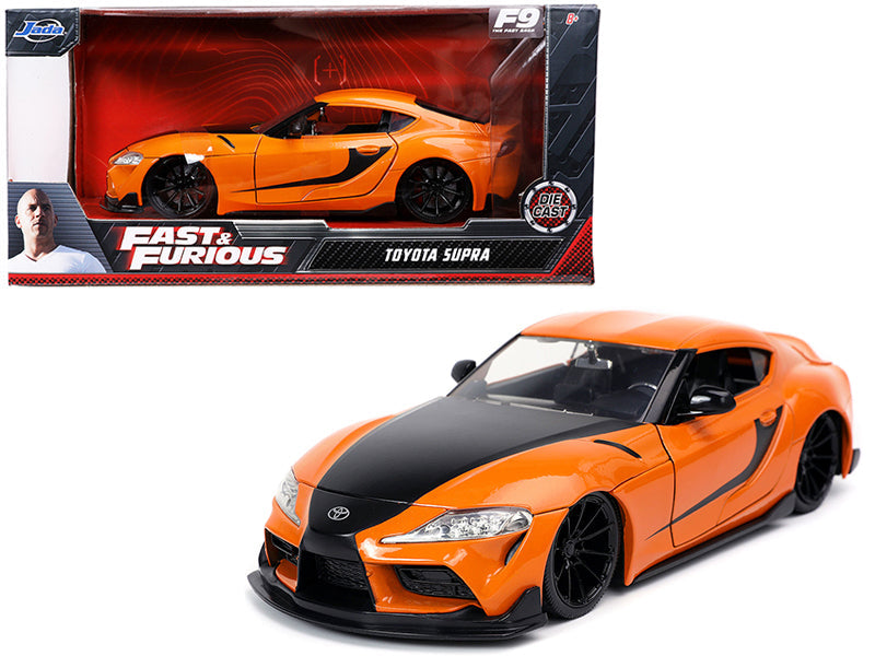 Toyota Supra Orange with Black Stripes "Fast & Furious 9 F9" (2021) Movie 1/24 Diecast Model Car by Jada - BIG FRENCHIES