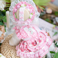 High quality handmade dog dresses strawberry princess