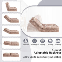 Upholstered Human Dog Bed for Adult & Pets,with 5 Adjustable Position &Massage Pillow, Bean Bag floor sofa with 2 Soft P