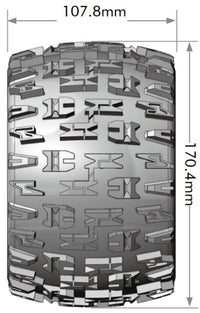 Louise RC MT-Pioneer Sport Compound 1/8 4.2 Monster Truck MFT Belted Tires, 0" & 1/2" Offset, LT3218X