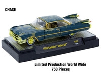 "Auto-Thentics" 6 piece Set Release 107 IN DISPLAY CASES Limited Edition 1/64 Diecast Model Cars by M2 Machines