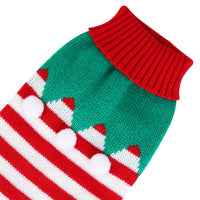 2 Patterns 4 Sizes Option-- 1Pc Pet Christmas Turtleneck Sweater Dog Cat Christmas Clothes Snowman Stripes Costume Winte