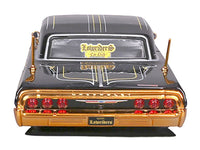 1964 Chevrolet Impala SS Lowrider Black Metallic with Gold Graphics and Gray Interior "Lowriders" "Maisto Design" Series 1/26 Diecast Model Car by Maisto