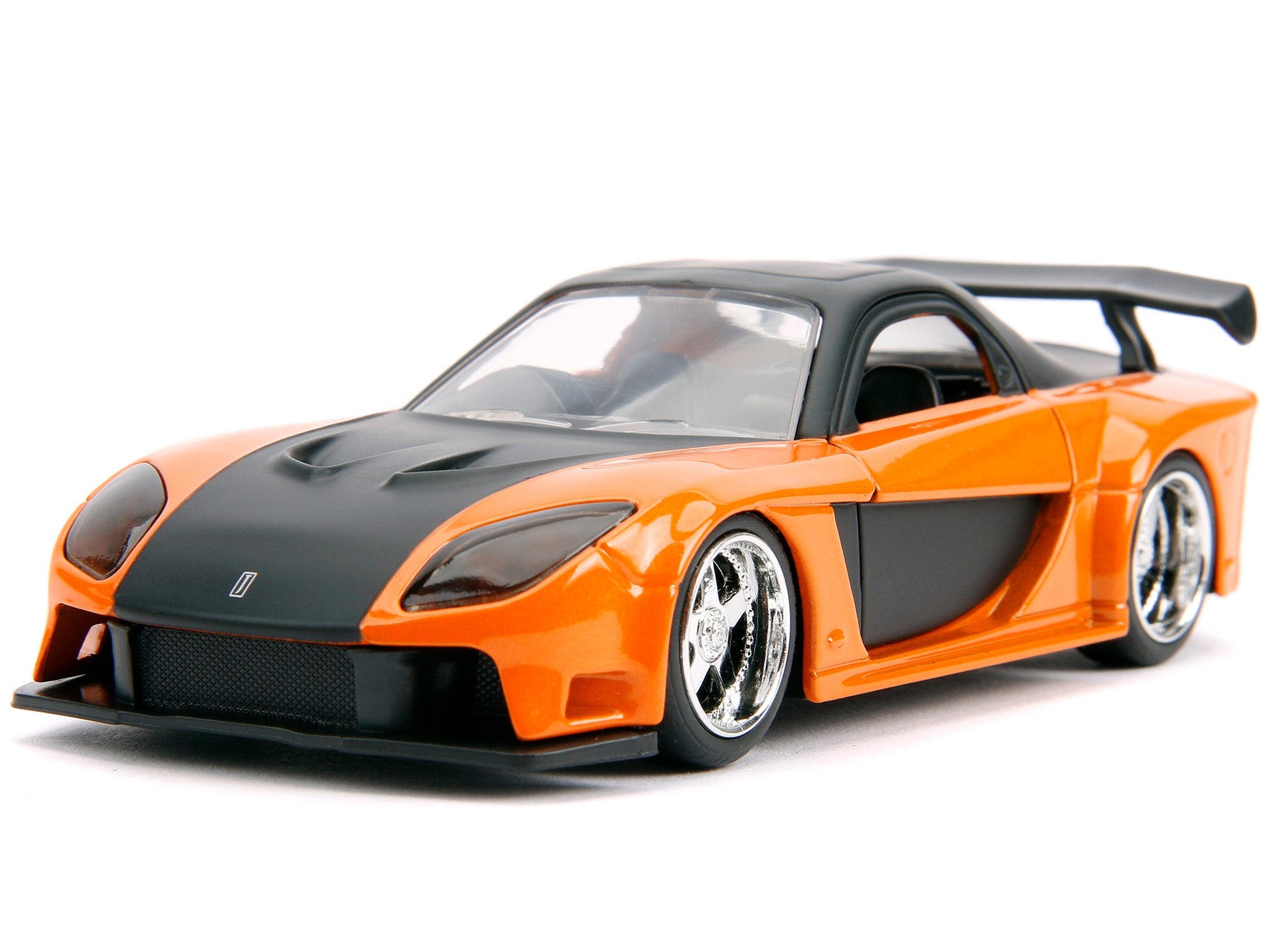 Han's Mazda RX-7 Orange Metallic and Matt Black and Toyota GR Supra Orange Metallic with Black Hood Set of 2 pieces "Fast & Furious" Series 1/32 Diecast Model Cars by Jada - BIG FRENCHIES