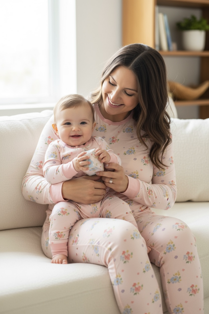 Blush Bloom (Women's Long Sleeve PJ) - BIG FRENCHIES
