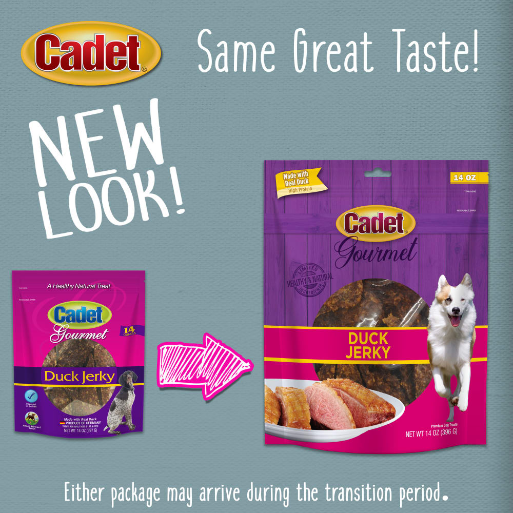 Cadet Gourmet Duck Jerky Dog Treats High Protein Chew 14 oz.