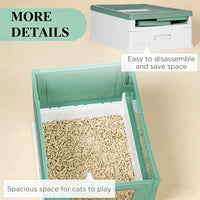 Stainless Steel Enclosed Litter Box for Cats