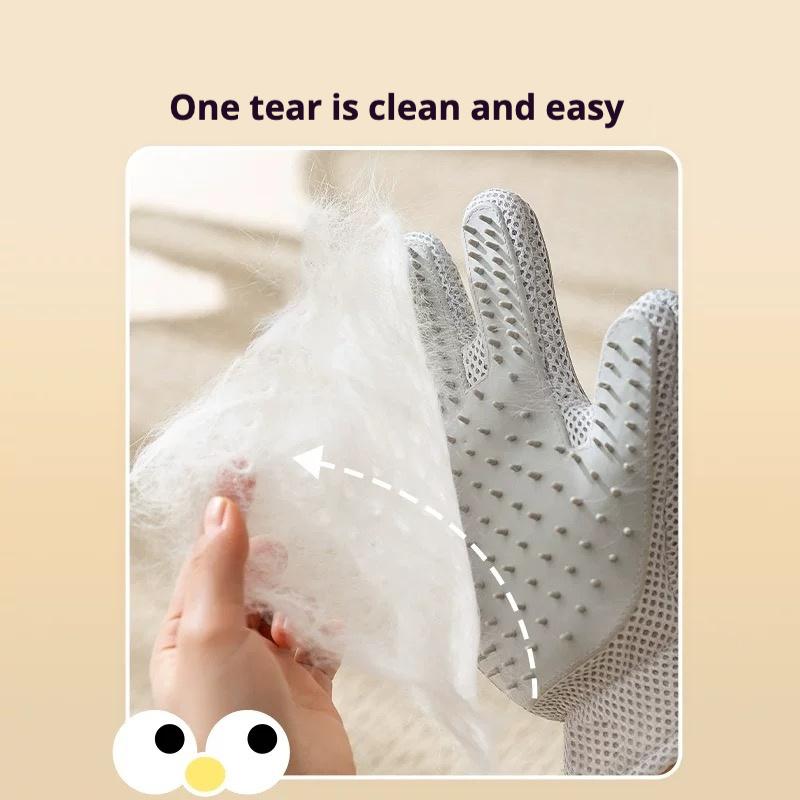 2-in-1 Pet Grooming Gloves & Brushes For Cats And Dogs High-Efficiency Hair Removal & Massage GlovesDouble-Sided Hair Re