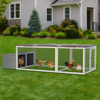 20.93ft Large Wooden Chicken Coop Outdoor Hen House With Nesting Box Weatherproof Asphalt Roof Walk In Poultry Cage With