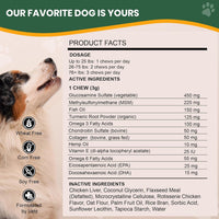 Dog Hip Joint Supplement Hemp Glucosamine Chews Senior Large Breed