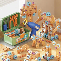 126-Piece Creative Wooden Construction & Tool Set Early Education Pretend Play Toy