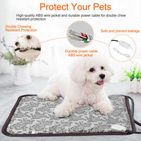 1Pc Pet Heating Pad Dog Cat Electric Heating Mat Waterproof Adjustable Warming Blanket With Chew Resistant Steel Cord Ca