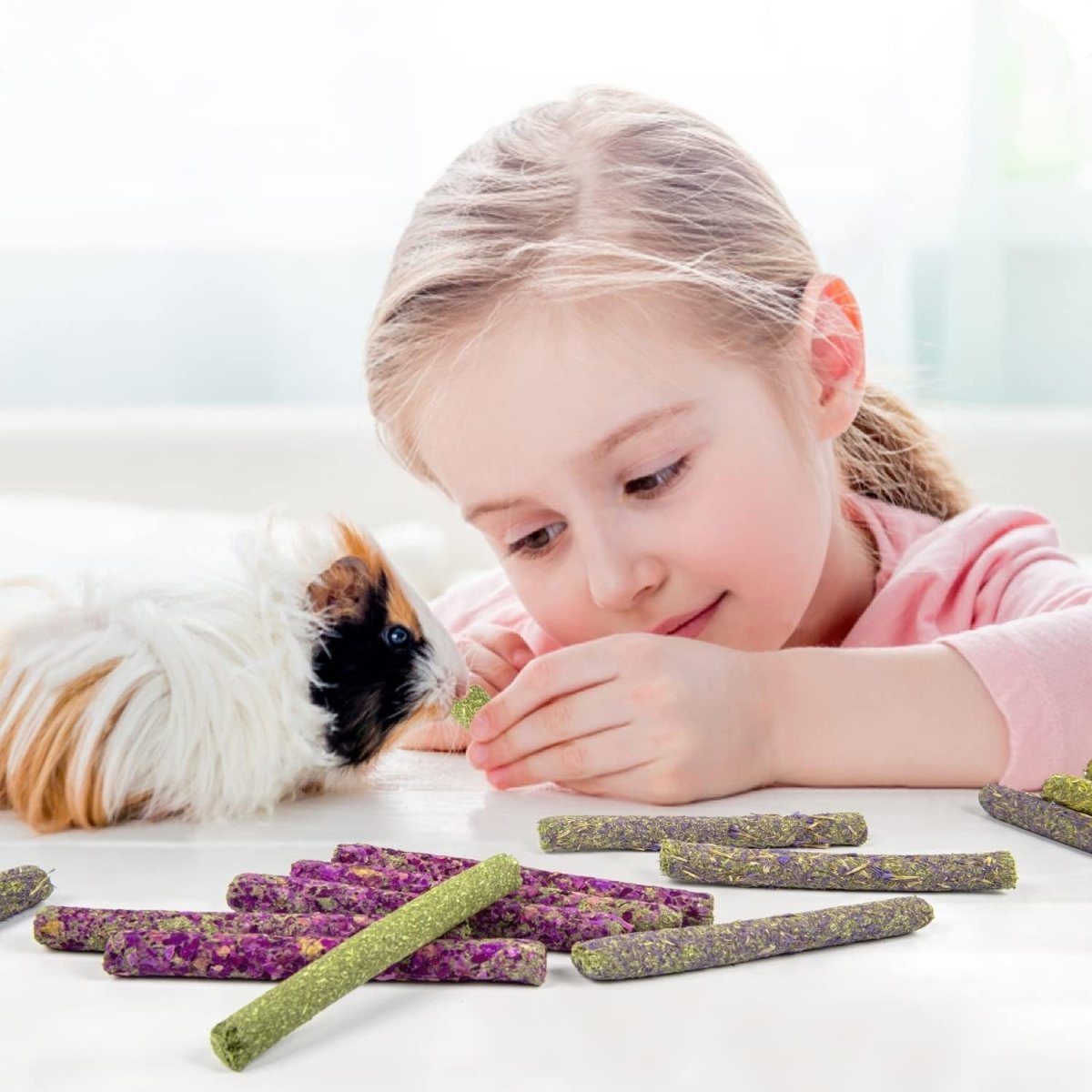 32Pcs Timothy Hay Sticks 320G Rabbit Toys Bunny, Guinea Pig Toys Natural Hamster Toys for Teeth Handmade Treats and Chews Chinchilla Rat Gerbil - BIG FRENCHIES