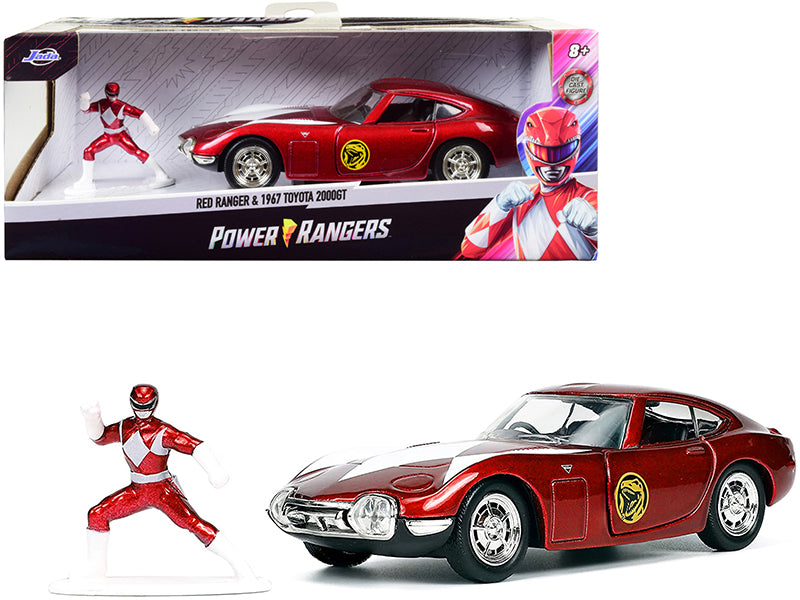 1967 Toyota 2000GT RHD (Right Hand Drive) Red Metallic and Red Ranger Diecast Figurine "Power Rangers" "Hollywood Rides" Series 1/32 Diecast Model Car by Jada - BIG FRENCHIES