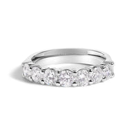 14K White Gold 1 1/2 Cttw Diamond 7 Stone Band Ring