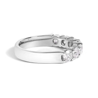 14K White Gold 1 1/2 Cttw Diamond 7 Stone Band Ring