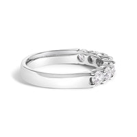 14K White Gold 1.0 Cttw Diamond 7 Stone Band Ring