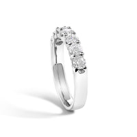 14K White Gold 1.0 Cttw Diamond 7 Stone Band Ring