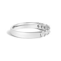 14K White Gold 3/4 Cttw Diamond 7 Stone Band Ring