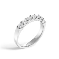 14K White Gold 3/4 Cttw Diamond 7 Stone Band Ring