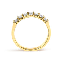 14K Yellow Gold 1/2 Cttw Diamond 7 Stone Band Ring