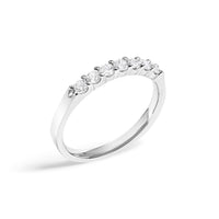 14K White Gold 1/3 Cttw Diamond 7 Stone Band Ring