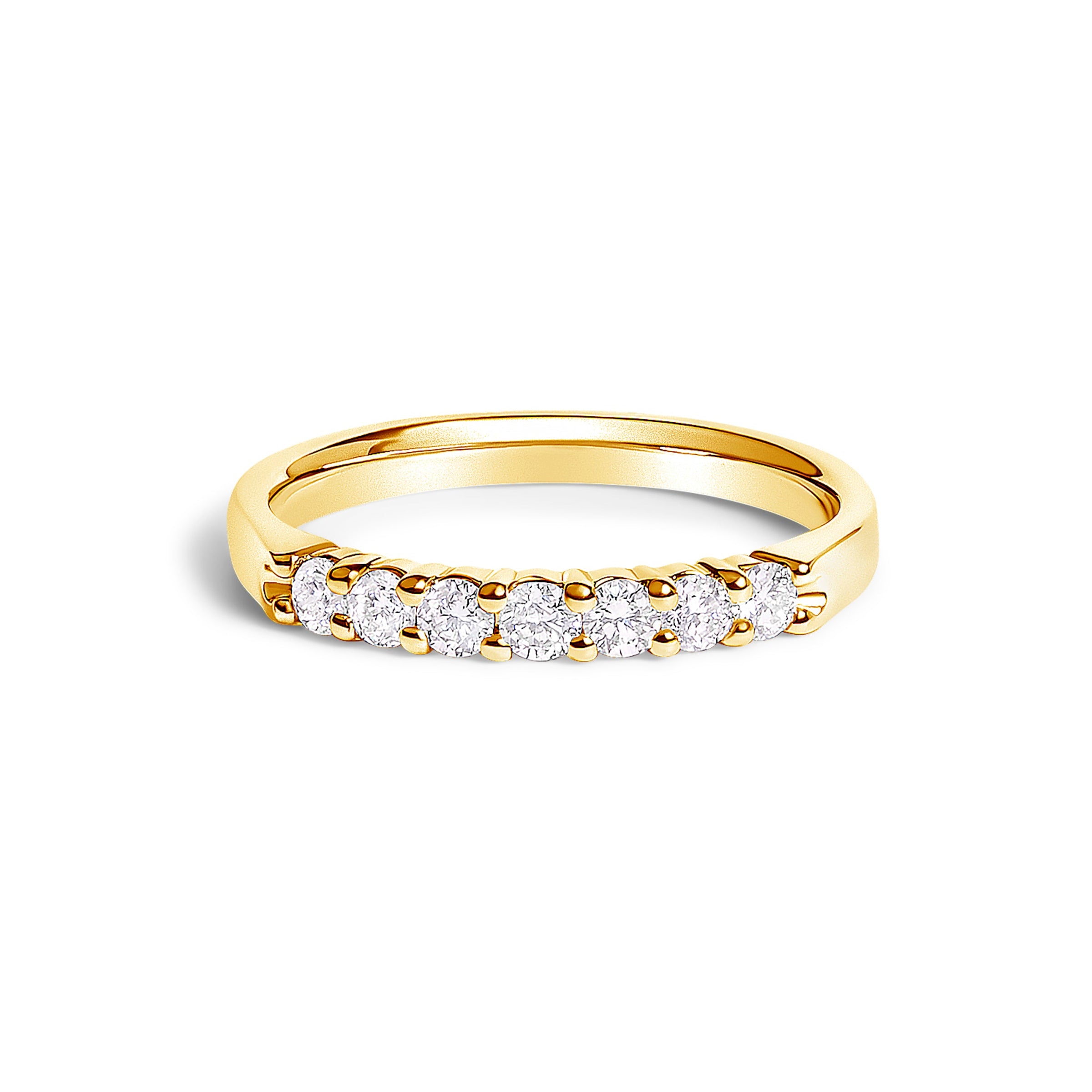 14K White Gold 1/3 Cttw Diamond 7 Stone Band Ring