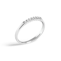 14K White Gold 1/10 Cttw Diamond 7 Stone Band Ring