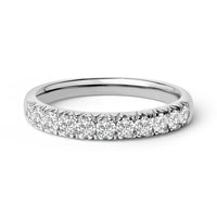 14K White Gold 1/2 Cttw Round Diamond 11 Stone Classic Band