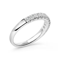 14K White Gold 1/2 Cttw Round Diamond 11 Stone Classic Band