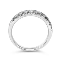 14K White Gold 1/2 Cttw Round Diamond 11 Stone Classic Band
