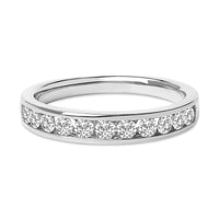 14K Yellow Gold 1/2 Cttw Round Diamond 11 Stone Channel Set Band