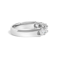 14K White Gold 1 1/2 Cttw Diamond 5 Stone Band Ring