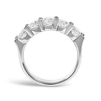 14K White Gold 2.0 Cttw Round Diamond Five Stone Band Ring