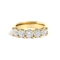 14K White Gold 2.0 Cttw Round Diamond Five Stone Band Ring