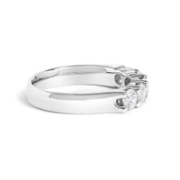 14K White Gold 1.00 Cttw Diamond 5 Stone Band Ring
