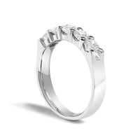 14K White Gold 1.00 Cttw Diamond 5 Stone Band Ring