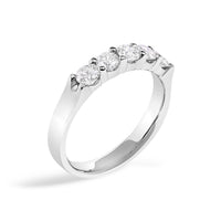 14K White Gold 3/4 Cttw Diamond 5 Stone Band Ring
