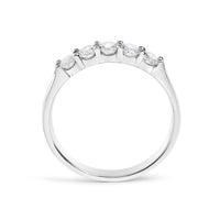 14K White Gold 1/2 Cttw Diamond 5 Stone Band Ring