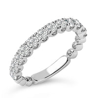 14K White Gold 1.00 Cttw Round Diamond Prong Set Wedding Band