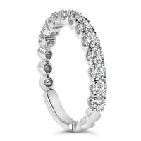 14K White Gold 1.00 Cttw Round Diamond Prong Set Wedding Band