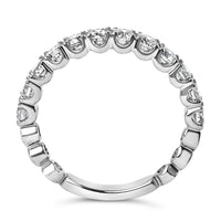 14K White Gold 1.00 Cttw Round Diamond Prong Set Wedding Band