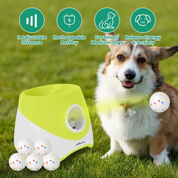 Automatic Dog Ball Launcher Rechargeable Interactive Pet Ball Thrower For Small Medium Dogs Interactive Dog Fetch Toy Wi