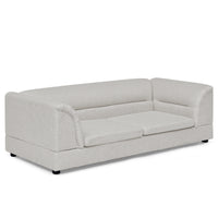 Oversized Pet Sofa, Curved Armrest Rectangular Dog Sofa, Linen Fabric Comfort Pet Couch for Large & Oversized Dogs-Beige