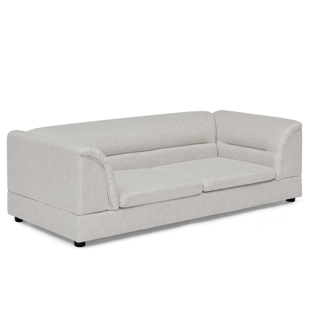 Oversized Pet Sofa, Curved Armrest Rectangular Dog Sofa, Linen Fabric Comfort Pet Couch for Large & Oversized Dogs-Beige