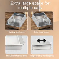 Oversized Stainless Steel Litter Box, Semi-enclosed Splash-proof And Leak-proof Design, Removable Lid, Suitable For Big 