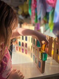 **Pre-order (Ships in 2-3 Weeks)**2-Piece Wooden Skyline Window Building Set – City Silhouette Blocks (Set Only) - BIG FRENCHIES