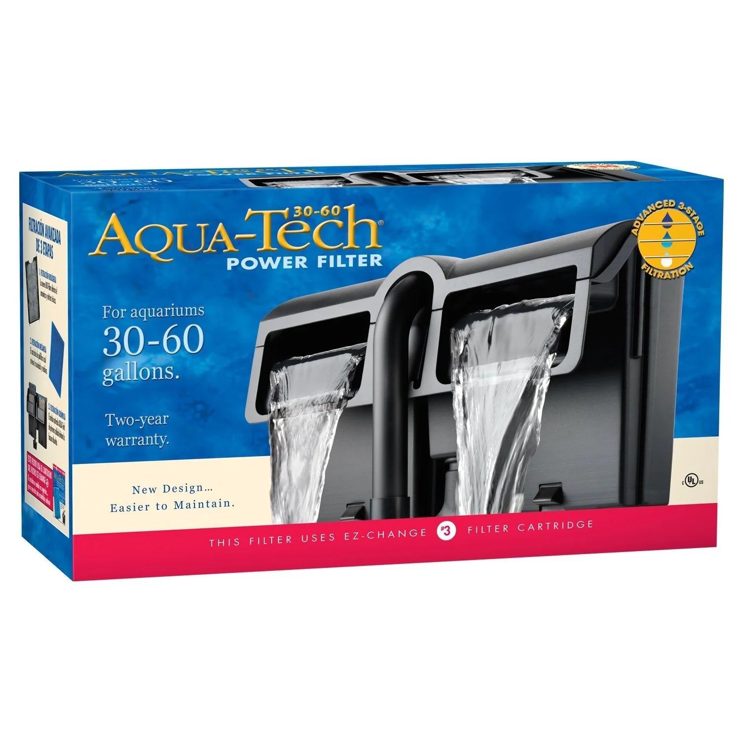 Power Aquarium Filter 3-Step Filtration, 30-60 Gallons - BIG FRENCHIES