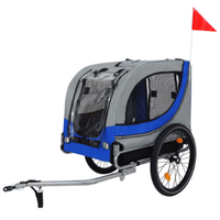 Large Folding Bike Trailer For Dogs 120LB Capacity All-Terrain Pet Carrier, Durable Steel Frame For Cycling, Jogging, Ca